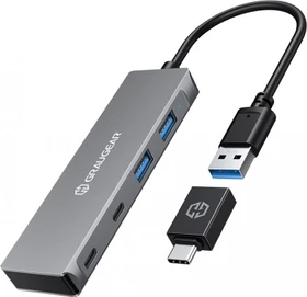 Graugear G-HUB2A2C-AC, USB-Hub, 2x USB-C 3.0, 2x USB-A 3.0, USB-A/USB-C 3.0 [Stecker] (18042)
