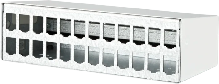 Metz Modulgehäuse, Aufputz Patchfeld, reinweiß, 24-Port, 2HE, weiß