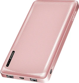 LogiLink Powerbank 10000mAh 2x USB-A 1x USB-C rosegold