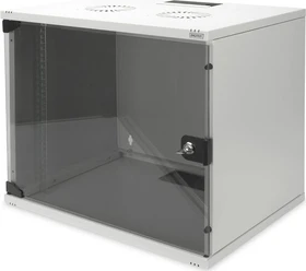 Digitus Professional SoHo-Line Wandschrank 9HE, unmontiert, Sicherheitsglastür, IP2X, grau, 400mm tief