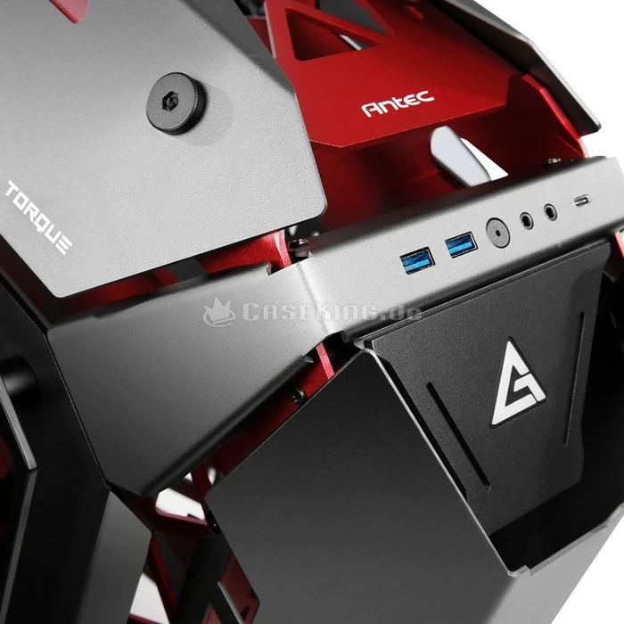 Antec Torque, anthrazit/rot, Glasfenster