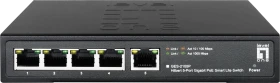 LevelOne GES Desktop Gigabit Smart Switch, 5x RJ-45, 60W PoE+ (GES-2105P / 52090703)