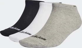 adidas Thin Linear Low-Cut Socken medium grey heather/white/black, 3 Paare