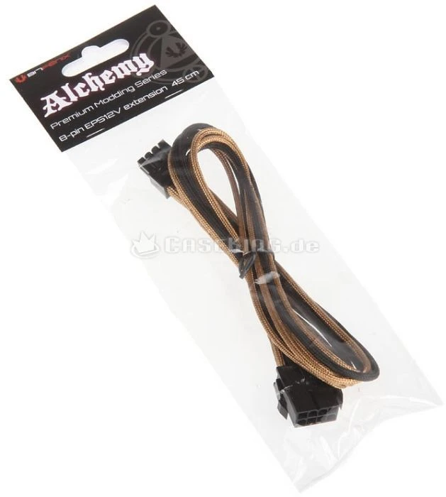 BitFenix Alchemy 8-Pin EPS12V Verlängerung 45cm, sleeved gold/schwarz