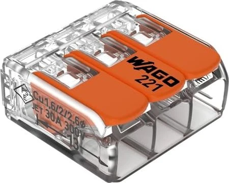 Wago COMPACT-Verbindungsklemme bis 6mm² 3-Leiter, 30 Stück