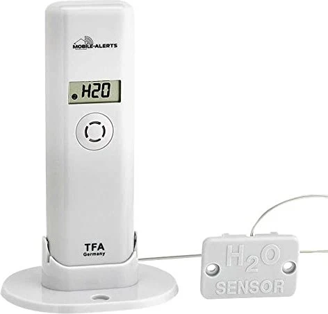 TFA Dostmann Weatherhub Temperatur-/Feuchtesensor mit Wassermelder, Multisensor