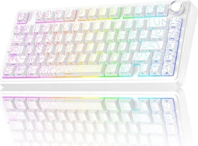 Aula F75 Pro, White Contour, LEDs RGB, hot-swap, LEOBOG Seiya Star Vector, USB/Bluetooth, US