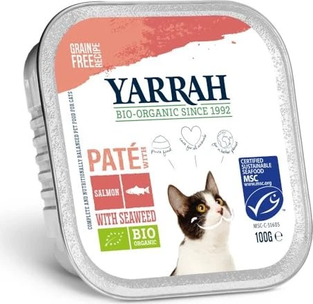 Yarrah Organic Cat Food Pâté with Salmon 100g