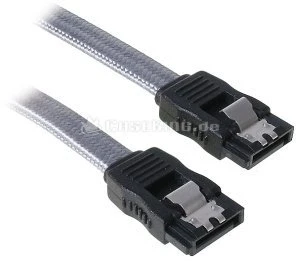 BitFenix Alchemy SATA 6Gb/s Kabel silber/schwarz 0.3m