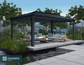 Palram Canopia Dallas Pavillon 360x607cm grau