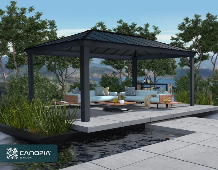 Palram Canopia Dallas Pavillon 360x607cm grau