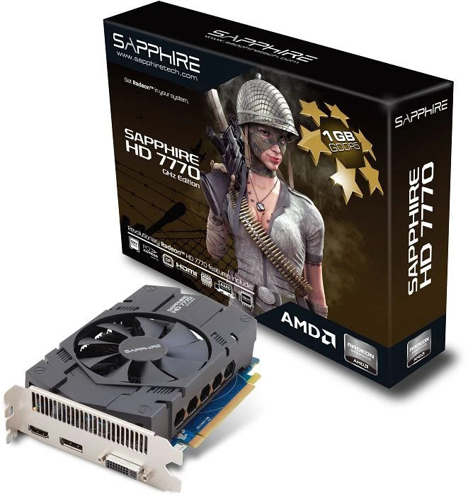 Sapphire Radeon HD 7770 GHz Edition, 1GB GDDR5, DVI, HDMI, DP, lite retail