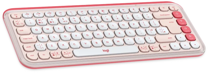 Logitech POP Icon Keys, Rose & Off-White, Logi Bolt, USB/Bluetooth, UK