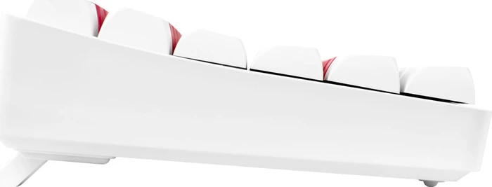 Gamiac TKL90G Gaming Keyboard, weiß/rot, LEDs RGB, Kailh BLUE, USB, DE