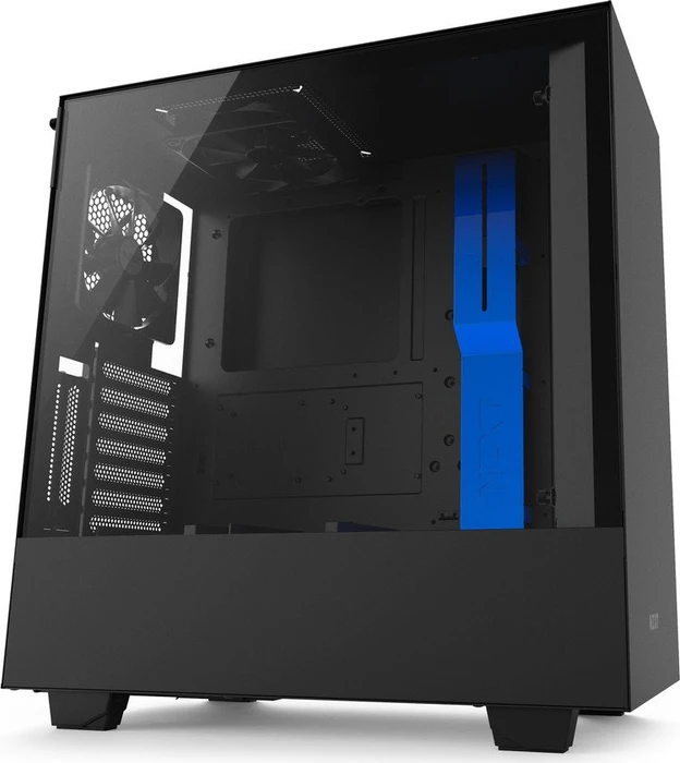 NZXT H500i schwarz/blau, Glasfenster