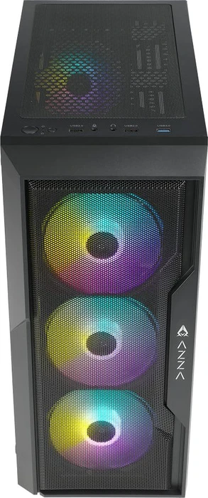 AZZA Fighter Black, schwarz, Glasfenster
