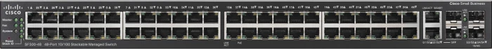 Cisco SF500 Rackmount Managed Stacking Switch, 48x RJ-45, 2x RJ-45/SFP