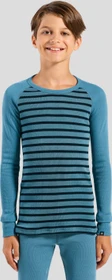 Odlo Active Warm Eco Stripes Funktionsshirt langarm provincial blue/dark sapphire (Junior)
