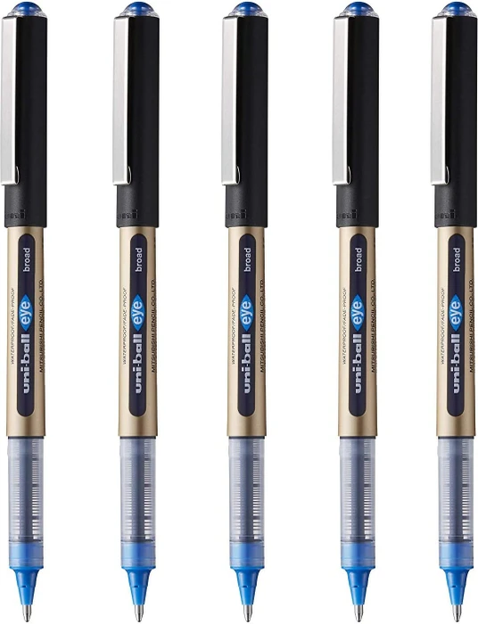 Uni-Ball Eye Broad UB-150-10 Tintenroller (Mine) blau/gold, 5er-Pack
