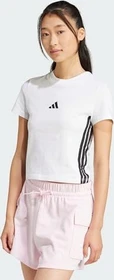 adidas Essentials 3-Streifen Slim Baby T-Shirt kurzarm weiß/schwarz (Damen)