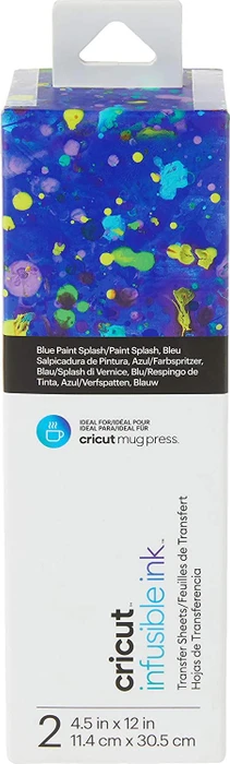Cricut Infusible Ink Transferfolie Blue Paint Splash, 2 Stück