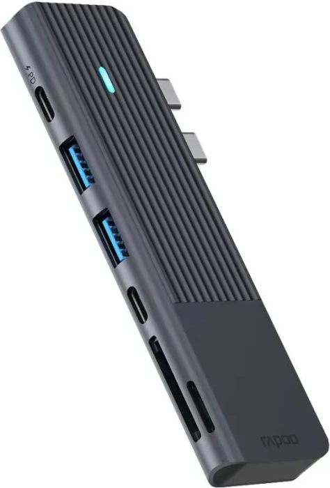 Rapoo UCM-2003 7-in-2 Multiport Adapter, 2x USB-C 3.1 [Stecker]