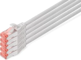 Digitus Patchkabel, Cat6, S/FTP, RJ-45/RJ-45, 7m, grau, 5er-Pack
