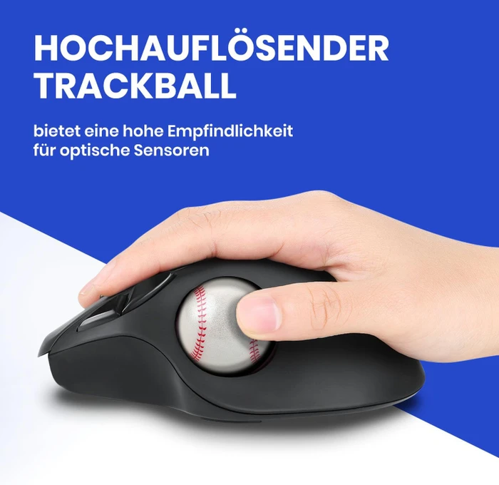 Perixx PERIPRO-303BSB 34mm für Perimice und Logitech M570, Ersatz-Trackball, Baseball, weiß/rot