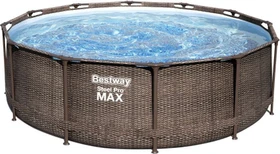 Bestway Steel Pro Frame Pool Set rund 366x100cm rattan