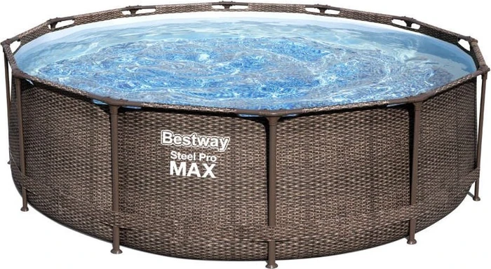 Bestway Steel Pro Frame Pool Set rund 366x100cm rattan
