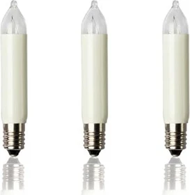 Hellum Kleinschaftkerze 12V Ersatzbirne für Weihnachtsbeleuchtung 3W E10, 3 Stück