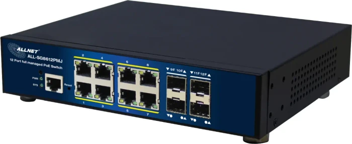 Allnet SG86 Desktop Gigabit Managed Switch, 8x RJ-45, 4x SFP+, 300W PoE+