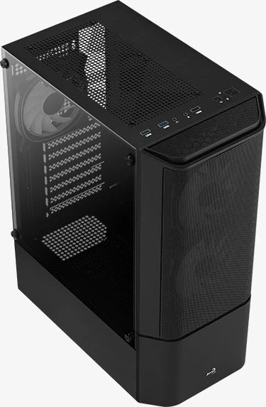 AeroCool Quantum Mesh [V3], schwarz, Lüfter LED RGB, Glasfenster