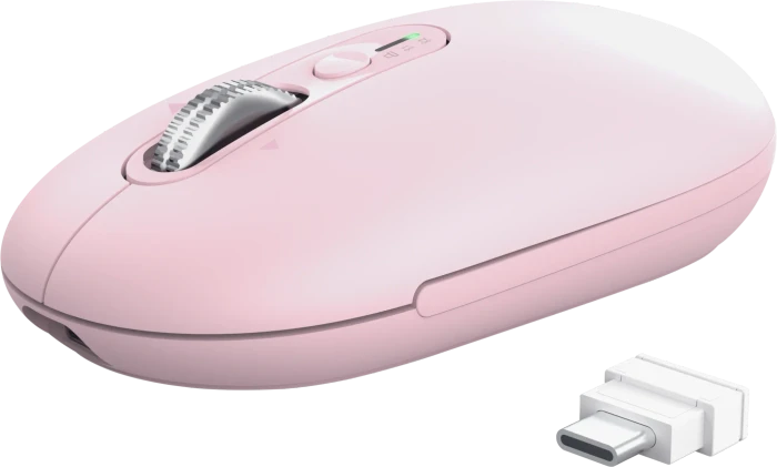 Trust Seron Hyperscroll Slim Wireless Mouse, rosa, USB/Bluetooth