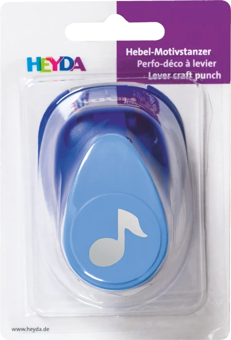 Heyda Hebel-Motivstanzer groß, Note, blau, 25mm