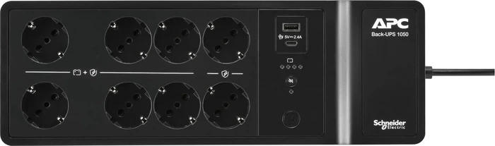 APC Back-UPS, 1050VA, Steckdosenleiste, 8x Schuko, USB