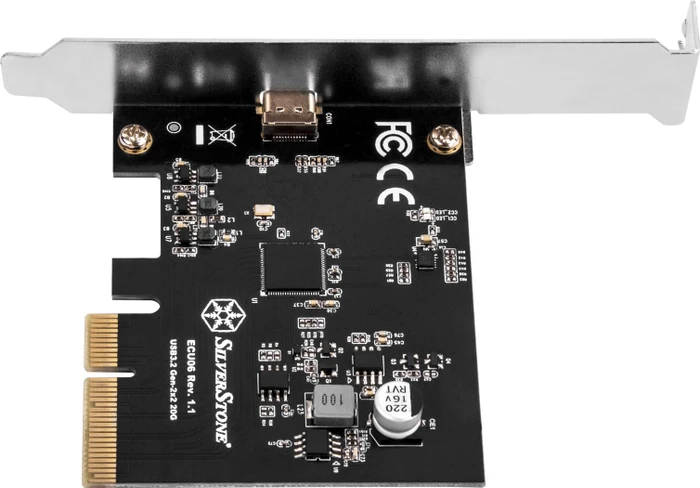 SilverStone ECU06, 1x USB-C 3.2, PCIe 3.0 x4