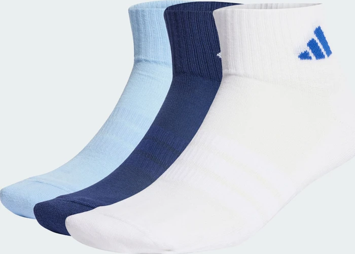 adidas Cushioned Sportswear Ankle Socken dark blue/white/glow blue, 3 Paare