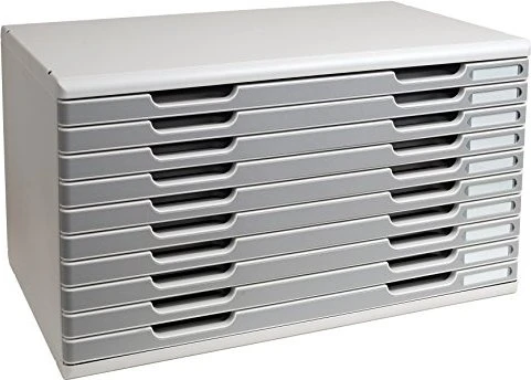 Exacompta Modulo Schubladenbox, 10 Schubladen, A3, grau
