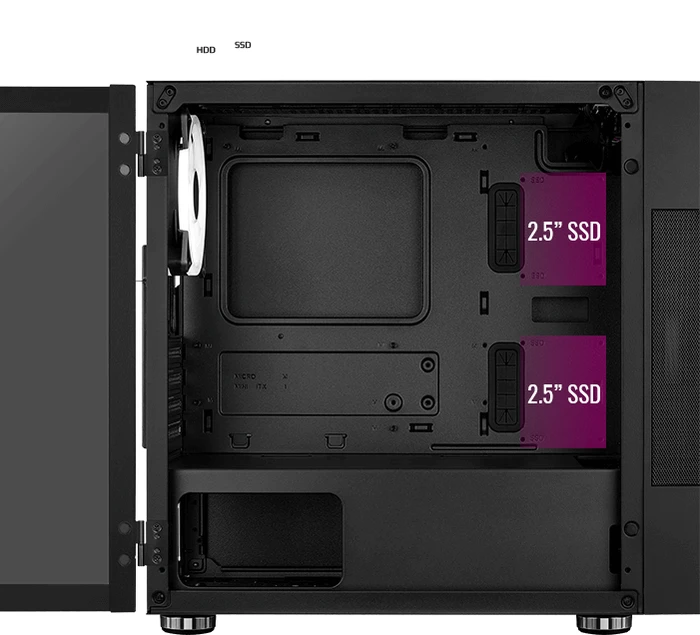 AeroCool Atomic, inkl. GPU-Halterung, Glasfenster