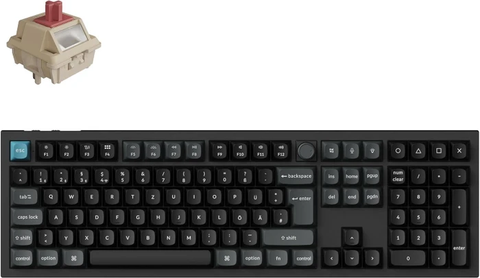 Keychron Q6 Ultra 8K, schwarz, LEDs RGB, hot-swap, Keychron Silk POM RED, USB/Bluetooth, DE