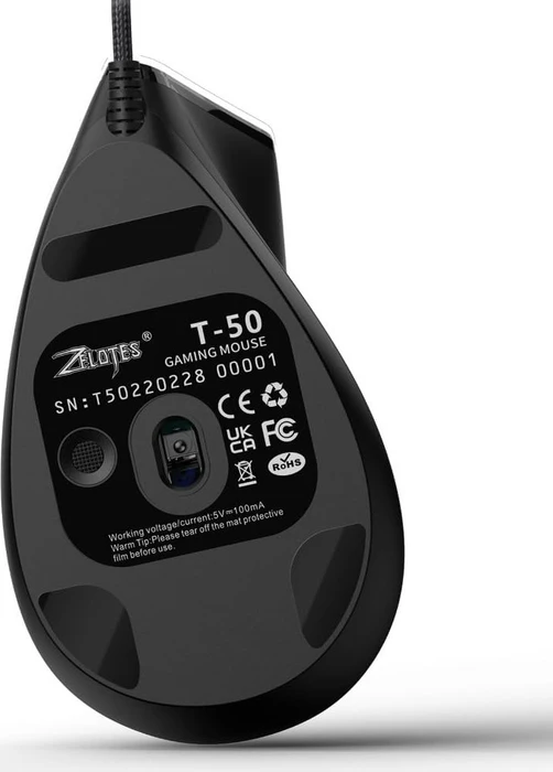 Zelotes T-50 Vertical Mouse, schwarz, USB