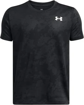 Under Armour Tech Vent Jacquard Funktionsshirt kurzarm schwarz/weiß (Junior)