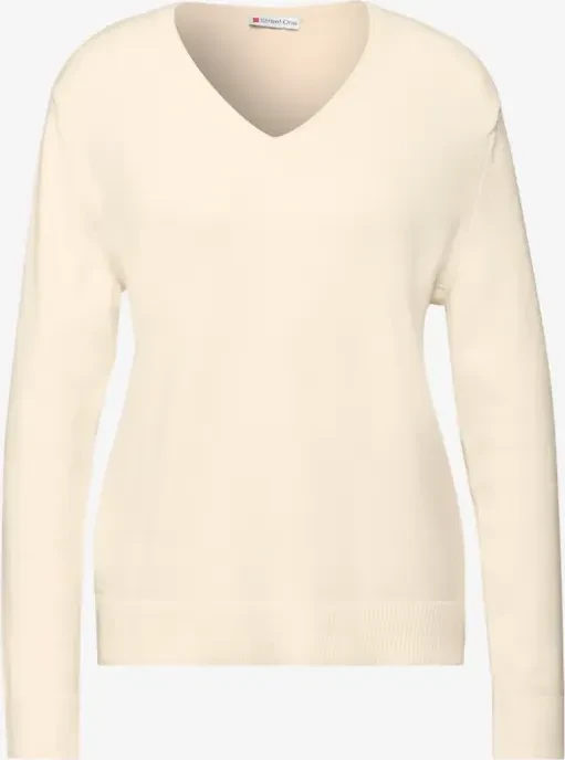 Street One Kuscheliger V-Neck Pullover soft beige (Damen)