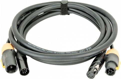DAP Audio FP23 Hybrid Cable - Power Pro True & 5-pin XLR, schwarz