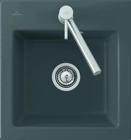Villeroy & Boch Subway 45 XS flat flächenbündig Becken mittig mit Ablauffernbedienung fossil