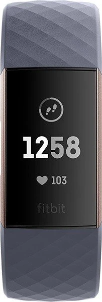 Fitbit Charge 3 Aktivitäts-Tracker blaugrau/aluminium/rosegold