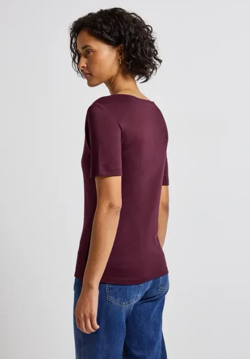 Street One Herzausschnitt T-Shirt kurzarm noble red (Damen)