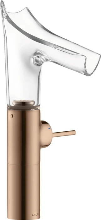 Hansgrohe Axor Starck V 220 Waschbeckenarmatur mit Glasauslauf für Waschschüsseln polished red gold