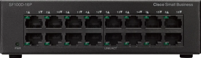 Cisco SF100 Desktop Switch, 16x RJ-45, 64W PoE